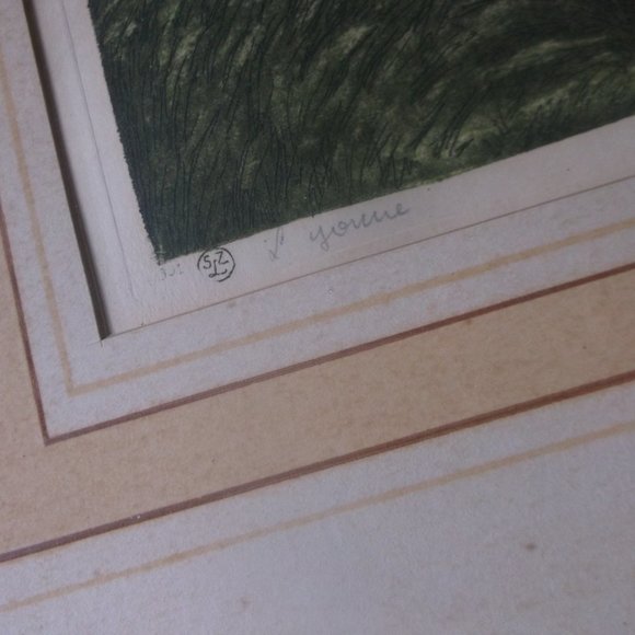 vintage framed etching prints.by Pierre set of 2 - Picture 5 of 8